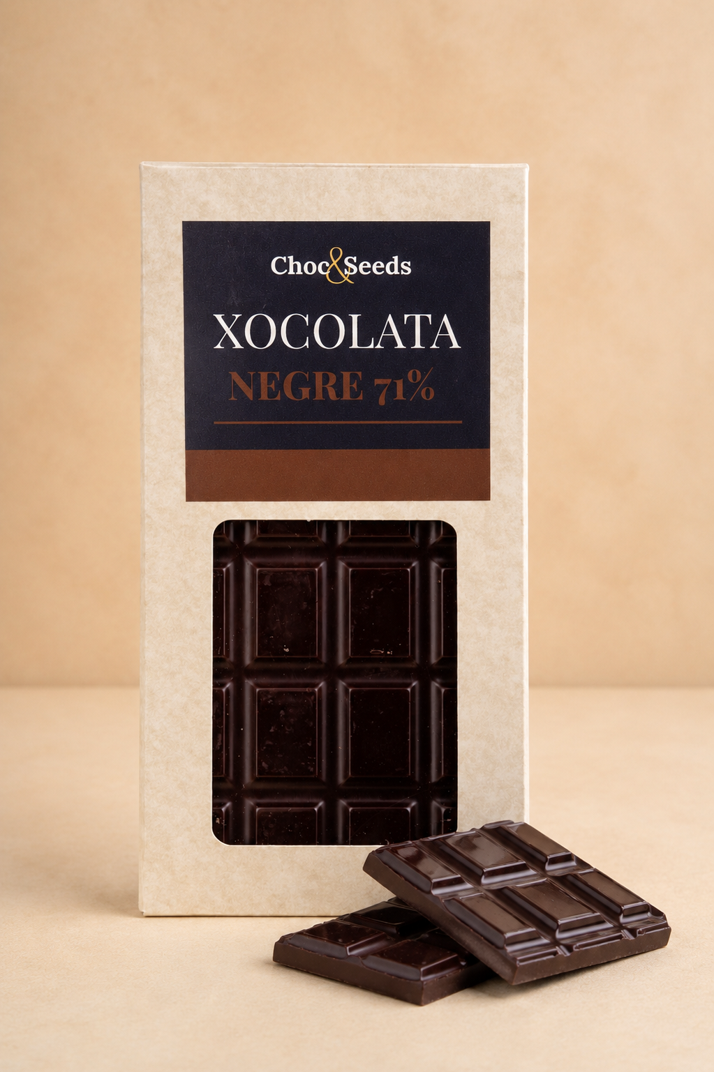 Rajola de xocolata negra 71% cacau 50g