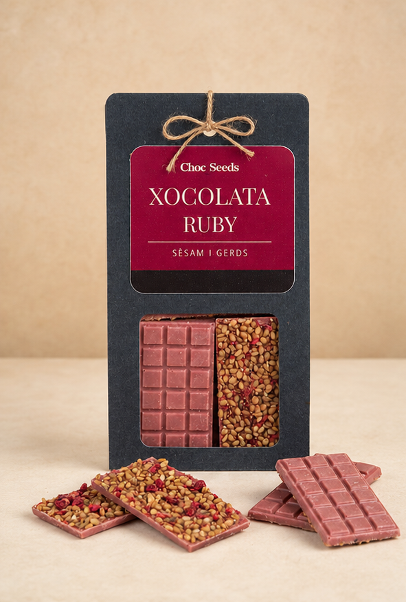 Xocolatines ruby amb sèsam i gerds 70g