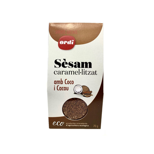 Sèsam caramel·litzat amb cacau i coco 70g