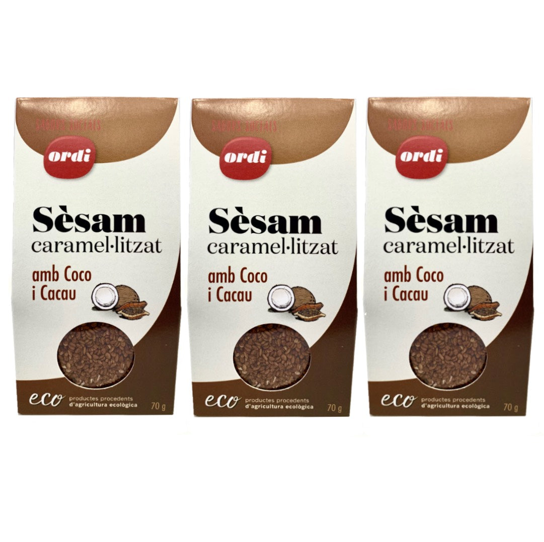 Sèsam caramel·litzat amb cacau i coco 70g